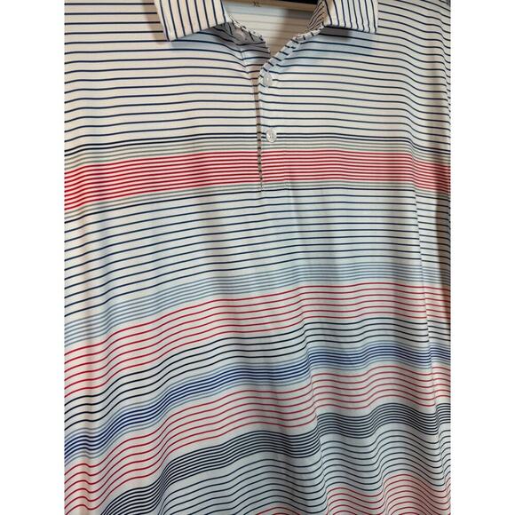 Vineyard Vines Performance Mens White Red Blue Striped Golf Polo - XXL - Picture 2 of 6
